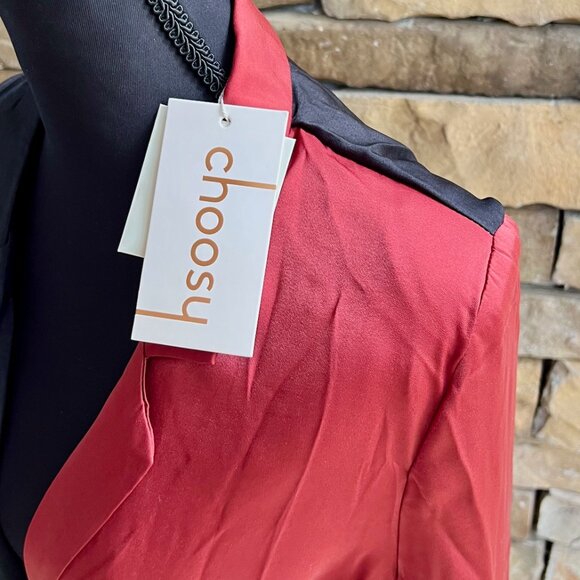 Mood Dress Size 10 by Choosy Plunging Neckline Black Sienna Brown Two-Tone NWT - Picture 2 of 4